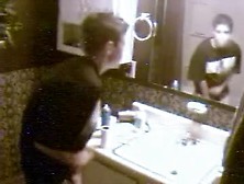 Spycam Little Bathroom Handjob