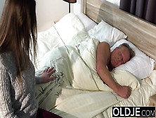 Young Girl Vs Old Man - Skinny Teen Taking Big Facial