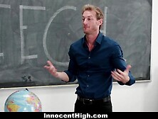 InnocentHigh - Shy Schoolgirl Fucks her Speech Teacher