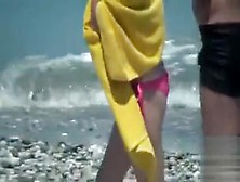 Bikini Girl Cameltoe In Beach Voyeur Video