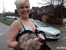 British Milf With Short Hair Flashes And Pisses All Over Town For British Flashers