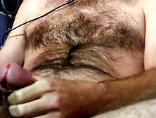 Hairy Guy Is Playing With His Dick Sitting On The Chair