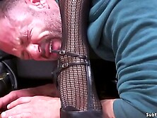 Ginger dark pegging muscled hubby slave