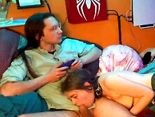 Blonde Milf's Cozy Garden Blowjob