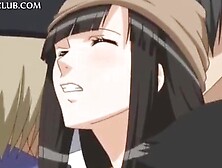 Big titted anime sex slave gets nipples pinched in public