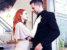 Breathtaking Redhead Filled With Semen