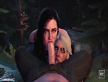 Yennefer,  Ciri,  Triss,  Anna Henrietta: The Witcher Sex Compilation #2