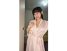 Asian milf welcomes her tired husband JOI