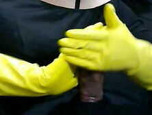 Smokin' Wife in Yellow Rubber Gloves Drives me Eager three