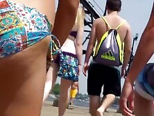 Nice ass on a chick in a colorful bikini