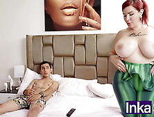 My busty stepmother encourages me to watch porn while my stepfather almost catches us.