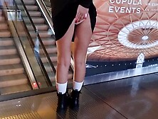Horny extreme youngster Showing booty in Shopping Centre Public