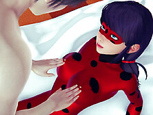 Ladybug Rule34 3D Hentai Animation – Busty Red Latex Heroine Engages in Bed Play, Standing Cunnilingus, and Anal Vibrator Orgasm