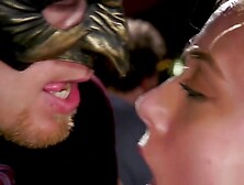 Spanking and machine fucking at orgy