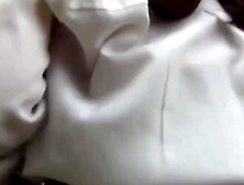 Naughty Japanese girl rubbing pussy on knobby bump