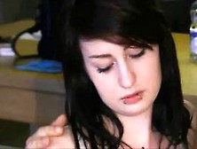 Brunette teen having a threesome