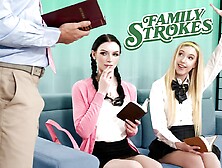 Sinful Step Daughter Dresses Up Like A Slut To Be Spanked And Fucked - Family Strokes