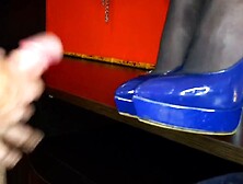 Sub jerks off and jizzes on Gf shoes