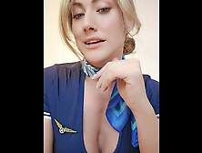 Dirty stewardess Spills Champagne & Makes It Up With a Deep,  Sloppy Bj at 30, 000 Feet