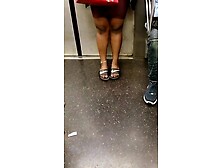 Candid ebony feet blue toes