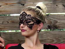 Masked tattooed blonde fucked in her big ass