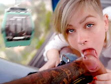 We Almost got Caught in the Cable Car,  Risky Blowjob! - Sammmnextdoor Date Ni...