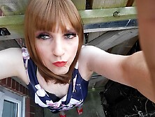 Crossdresser Masterbating In Red Toes