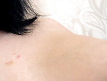 Fingering unshaved vagina in pants to climax.  POV.  Homemade.