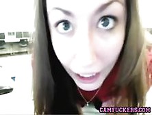 Hot College Babe At School Masturbates On Cam