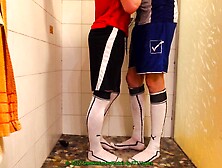 shower in soccer with my bf
