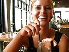 Jessi Cute Innocent Blonde Teen Having Dinner In Restaurant