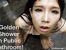 Golden Shower In Public Bathroom - 4K