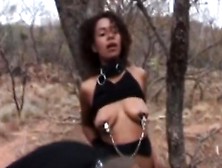 Hot Black Girl Slurping Cock Outdoors