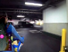 Remote vibe teasing walk! Cunt juice gushing,  creampie orgasm