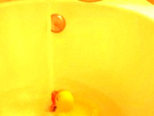 Babe strokes boyfriend's ramrod with feet