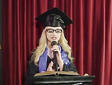 Teen Aubrey Gold Is Naked Under Her Cap And Gown