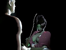 CG hawt Oriental stripper with sexy underware