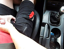 Sexy mature in short skirt and heels teases her driver in public on the way to the office.  First part.