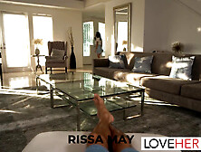 Busty Rissa May gets her feet worshiped and her pussy fucked in POV