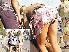 Incredible Bow-Over Upskirt