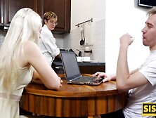 SISPORN.  Hunk bangs cute stepsis not afraid to be caught by strict stepmom