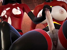 Incredibles - Double Futa - Violet Parr gets creampied by Helen - 3D Porn