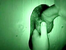 Auntie bob create a hidden gloryhole in a public restroom