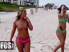 Cleo Vixen And Victoria Roxx - Get Nude In A Beach,  Then Share Their Boyfriends Foursome Brazil