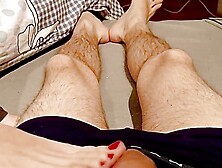 Foot Massage On His Cock And Balls! Ballbusting & Cbt By Mistress Redix