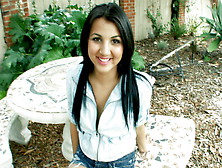 Freaky little hottie does a tug job