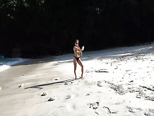 Deep Oral Sex From Fine Brunette Stranger On The Beach!