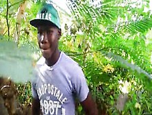 Ebony Amateur Twink Jerking Off Outdoors