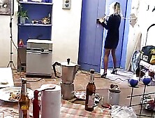 Beautiful amateur blonde fucking two men in masks