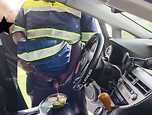 Omg!!! Female Customer Caught The Food Delivery Guy  Jerking Off On Her Caesar Salad  (In Car)